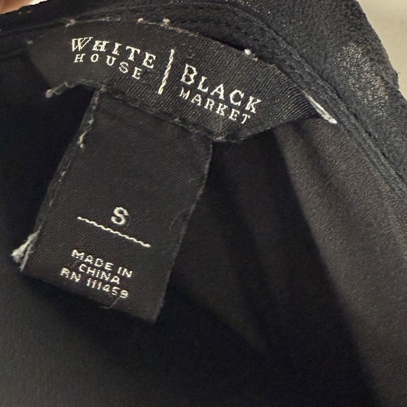 White House Black Market Black Ruffled Blouse - Picture 4 of 6